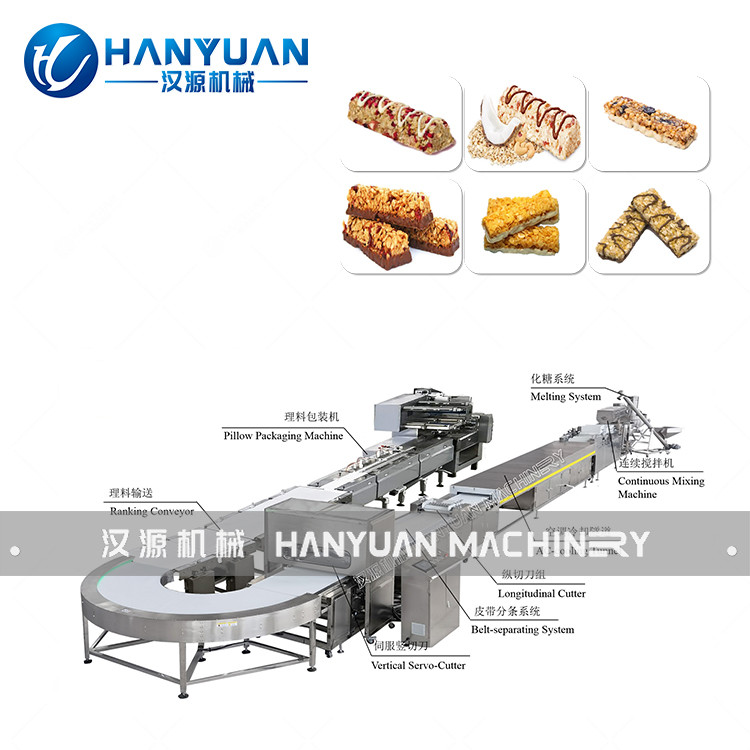 Cereal Chocolate Bar Production Line 500kg/H Granola Bar Production Line