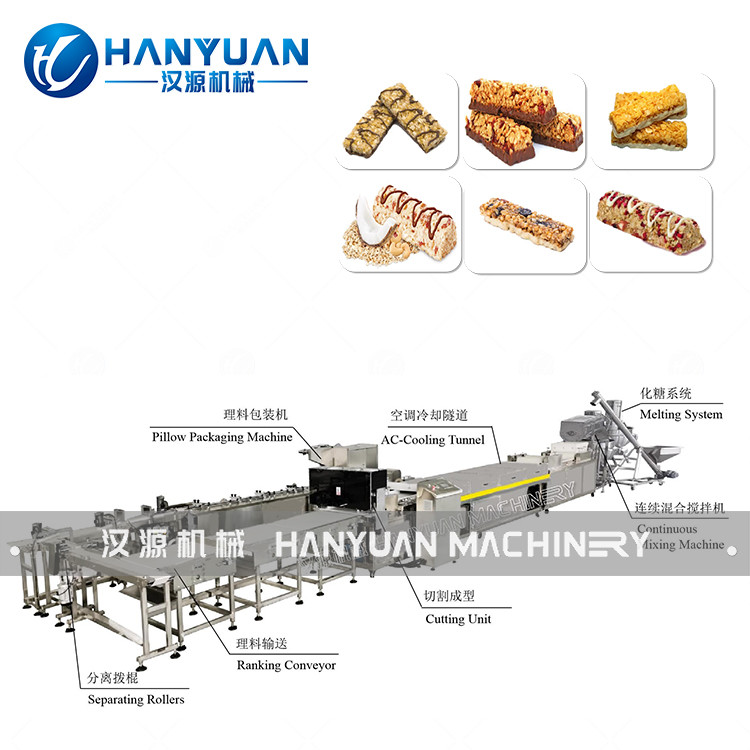 Whole Grain Bar Production Line 300-500kg/H Cereal Bar Forming Machine