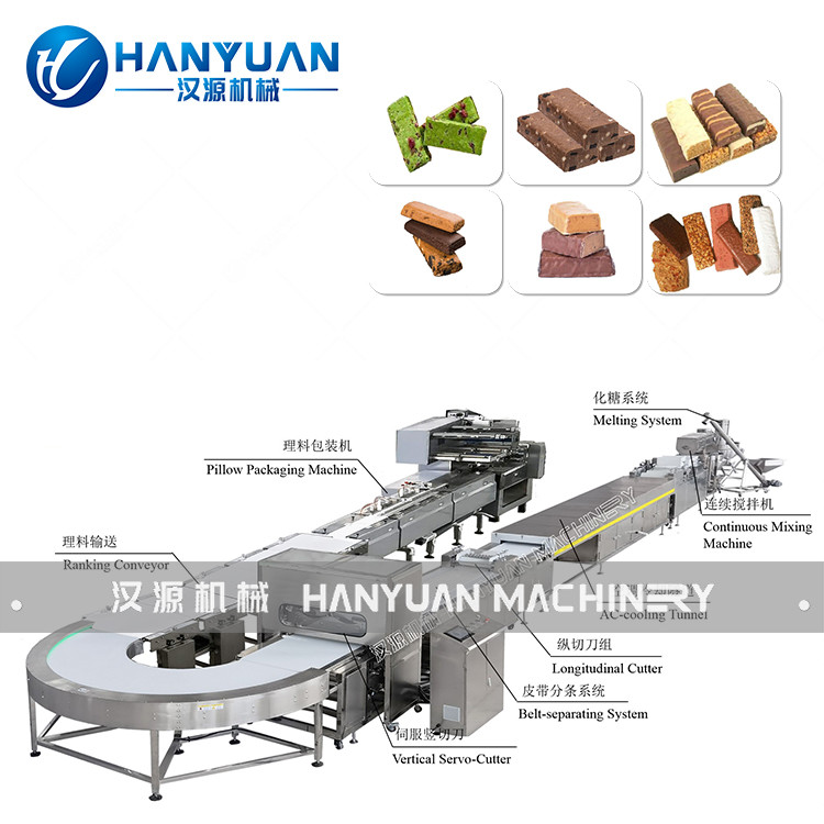 20×6m Layout Protein Bar Machine 300kg/H Energy Bar Production Line