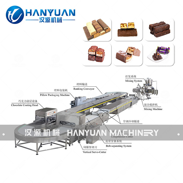 120kW Snickers Production Line With Mixing Forming Cutting Packaging