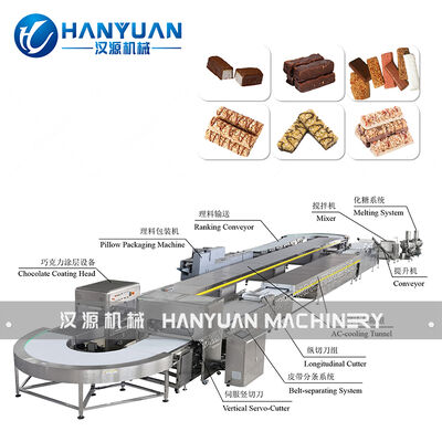 Buen precio Línea de producción de barras energéticas de chocolate personalizadas 120kW 300kg/H-500kg/H en línea